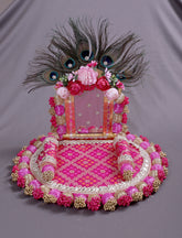 Handcrafted Throne Peacock with Golden Beads